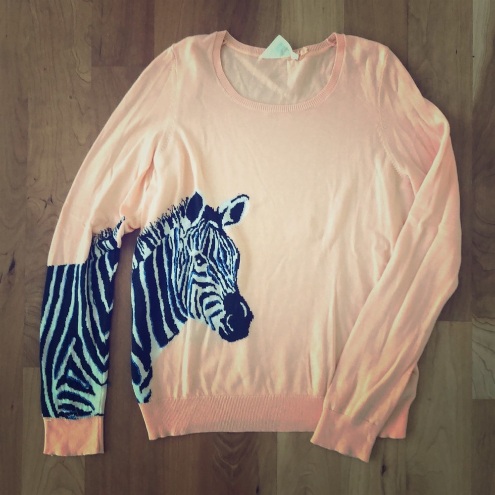 NWOT Adorable Anthropologie Zebra Sweater Size L
